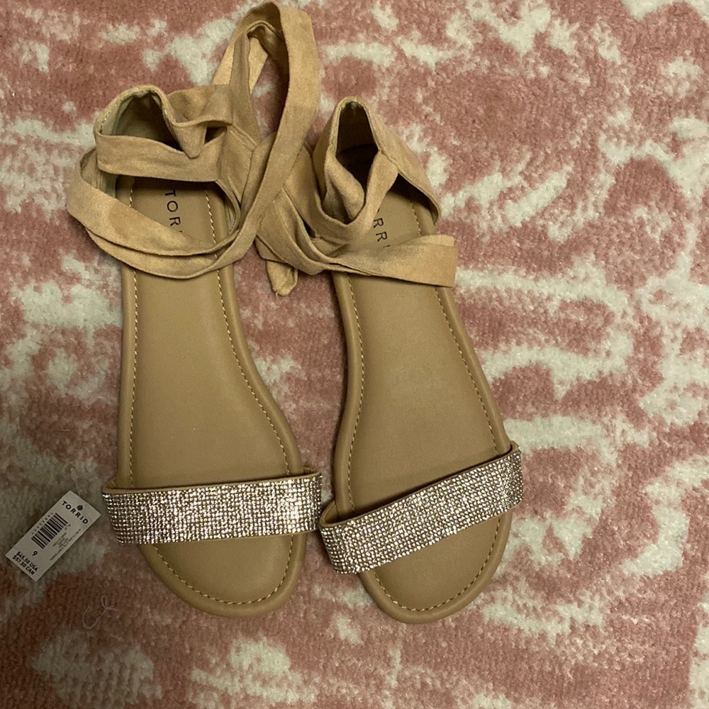Torrid Faux Suede Ankle Wrap Sandal
